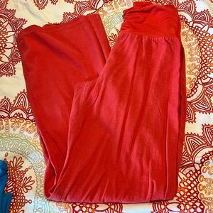 Coral Linen Pants